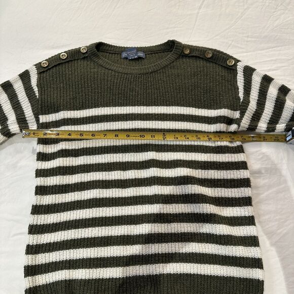 Olive Green Striped Sweater Womens S - Picture 8 of 9